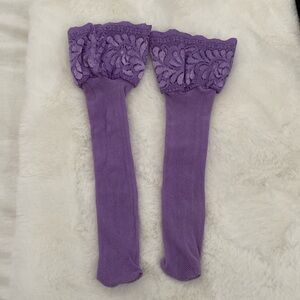 Lacy Fishnet Socks  Purple. Very Cute!  Never Worn.